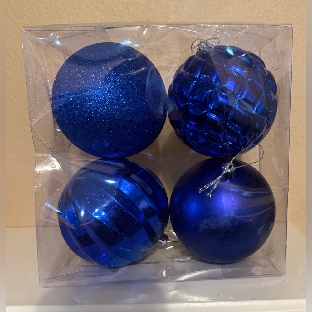 Blue Shatterproof Christmas Ornaments